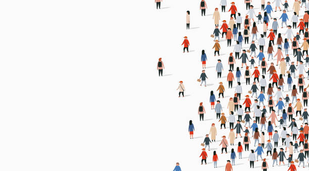 Large group of people on white background. People communication concept. Large group of people on white background. People communication concept. Vector illustration infographic silhouettes stock illustrations