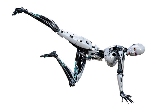 istock 3D illustration female robot on white 1190194554