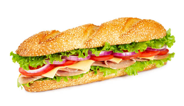 istock Sandwich with ham, tomato, cheese, onion and lettuce 1190194615