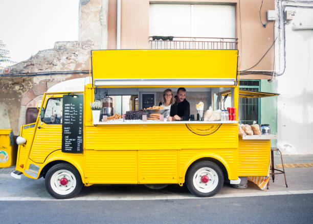 churreria, camion de nourriture - food truck photos et images de collection