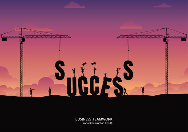 성공비즈니스팀 - business building activity growth development stock illustrations