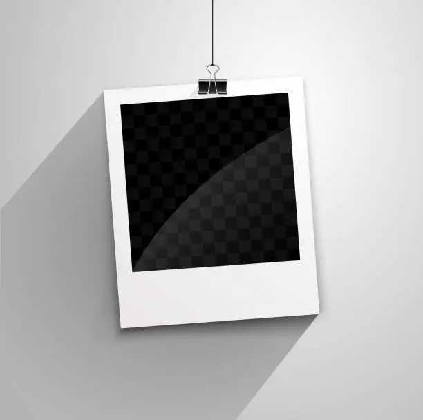 Vector illustration of hanging polaroid