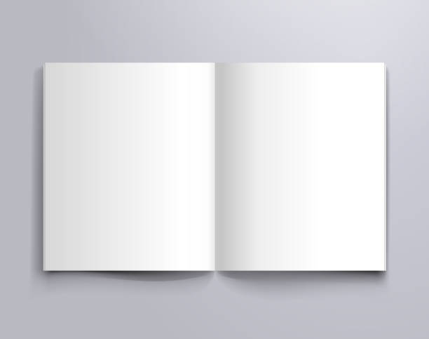 blank notebook blank open notebook mockup copy space magazine templates stock illustrations