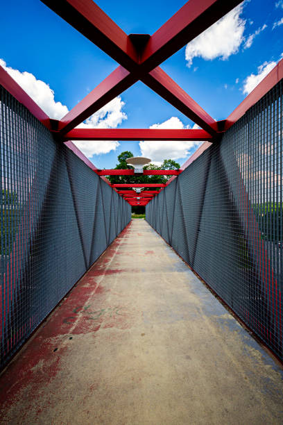 Old pedestrian bridge across the road in Vilnius, Lithuania