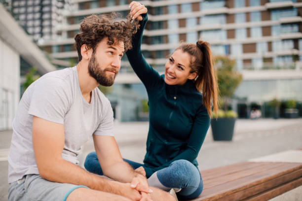 istock Young husband and wife enyojing outside 1190203145