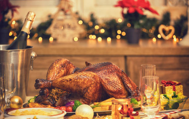 istock Traditional Stuffed Christmas Turkey with Side Dishes 1190203409