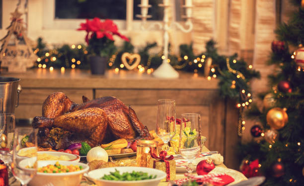 istock Traditional Stuffed Christmas Turkey with Side Dishes 1190203457