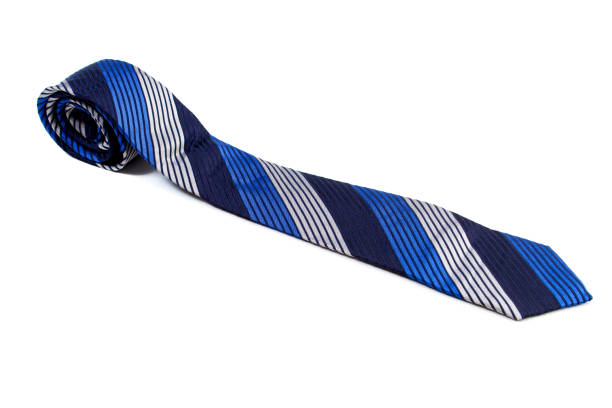 istock blue striped tie.classic men's tie 1190204613