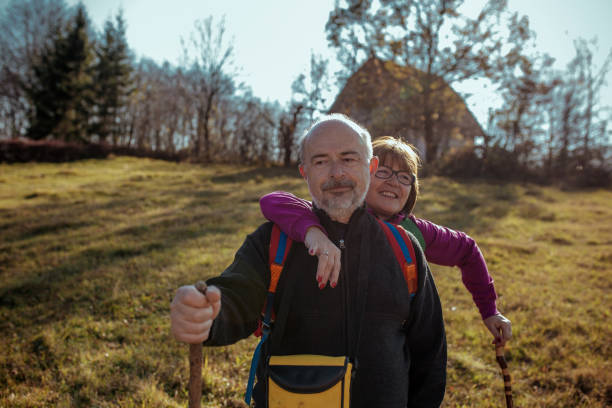 istock Senior couple hiking together 1190213998