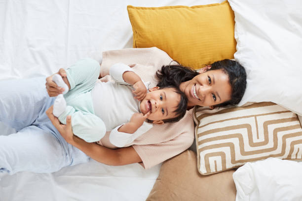 istock Family resting in the bedroom 1190214675