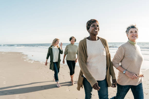 istock Group of active seniors on the walk 1190216691