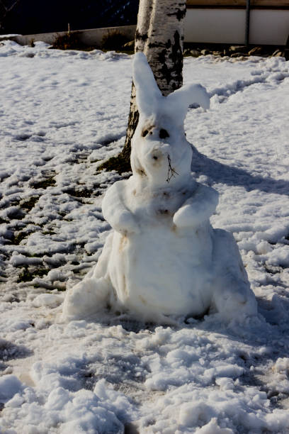 istock A rabbit made of snow 1190219881