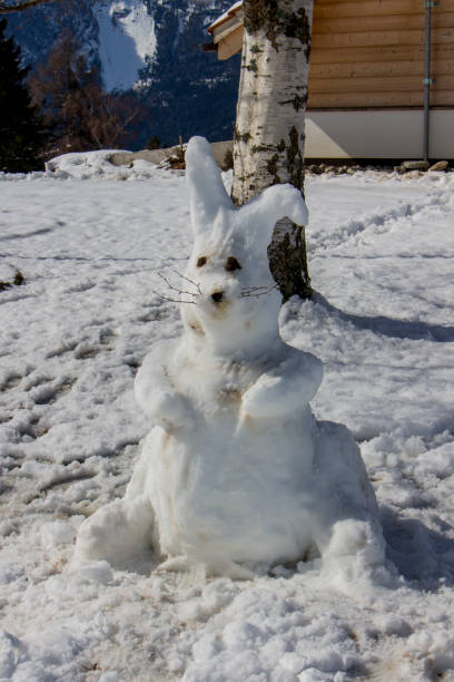 istock A rabbit made of snow 1190219893