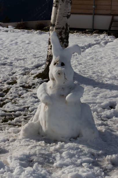istock A rabbit made of snow 1190219905