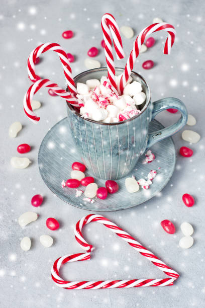 istock Christmas time composition with  sweet candy canes 1190224787