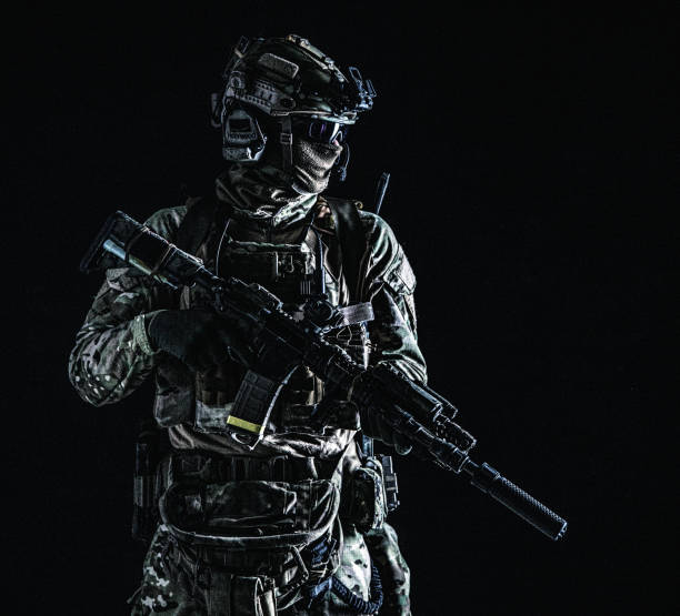istock Marine rider with night vision goggles portrait 1190224882