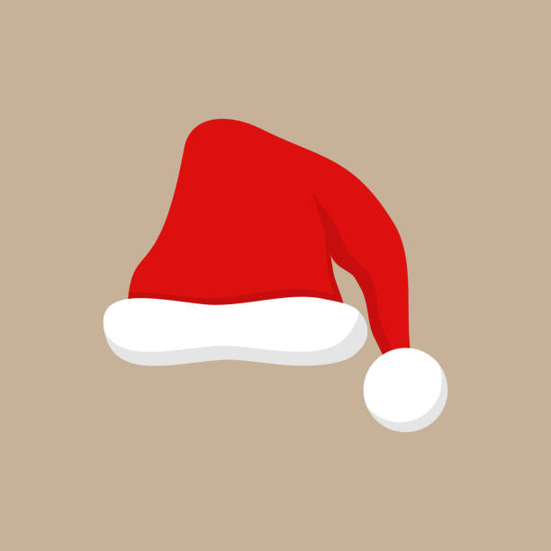 stockillustraties, clipart, cartoons en iconen met santa xmas partij hat - kerstmuts