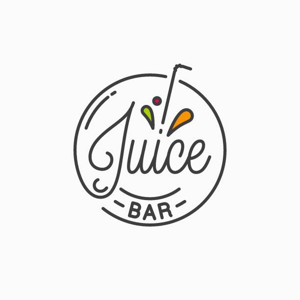 Juice bar design. Round linear of juice splash on white background Juice bar design. Round linear  of juice splash on white background 8 eps juice bar stock illustrations