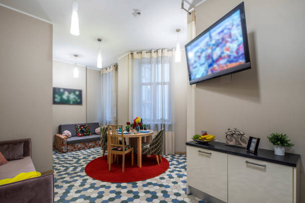 istock Modern interior of light studio apartment. Living room. 1190227513
