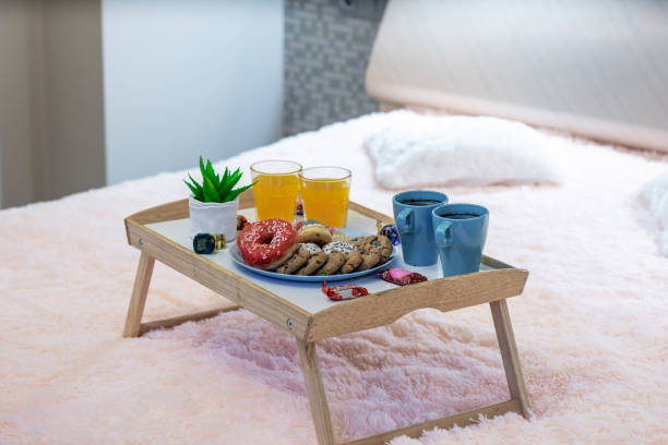 istock Close-up of tray with food. Romantic breakfast composition. 1190227577
