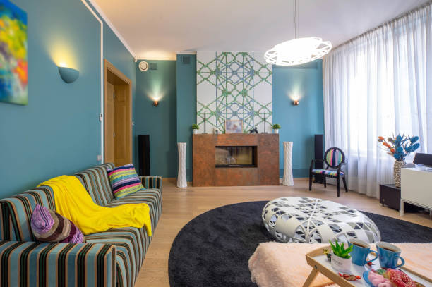 istock Modern interior of spacious studio apartment. Living room. 1190227600