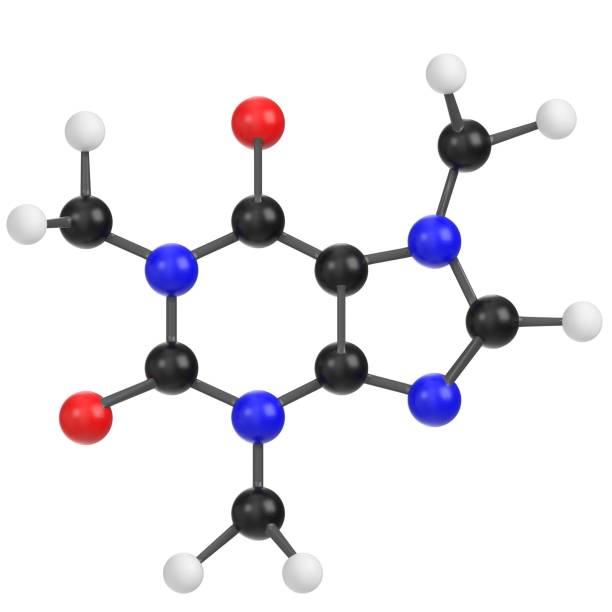 Caffeine molecule 3D rendering illustration of caffeine molecule caffeine molecule stock pictures, royalty-free photos & images