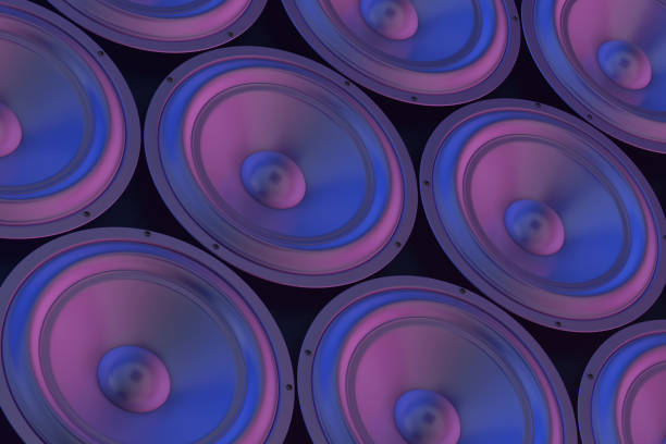 istock Audio Music Stereo Speakers Abstract Background. 3d Rendering 1190239232