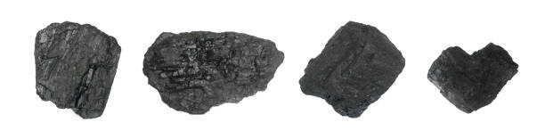 istock Natural black hard coal or diamond coal isolated on white 1190241879