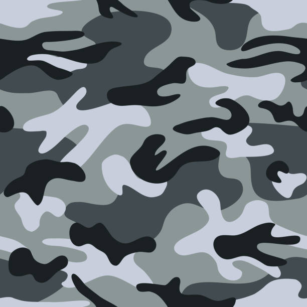 Ilustración de Patrón De Camuflaje Clásico Sin Costuras Camo Pesca Caza  Vector De Fondo Enmascarar Blanco Gris Color Negro Color Fondo De Pantalla  De Textura Militar Diseño Del Ejército Para La Impresión