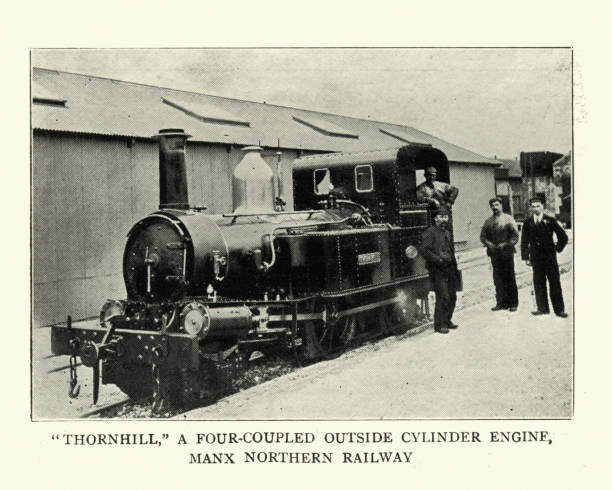 istock Victorian steam train, Thornhill, Four-coupled outside cylinder engine, 1899 1190254967
