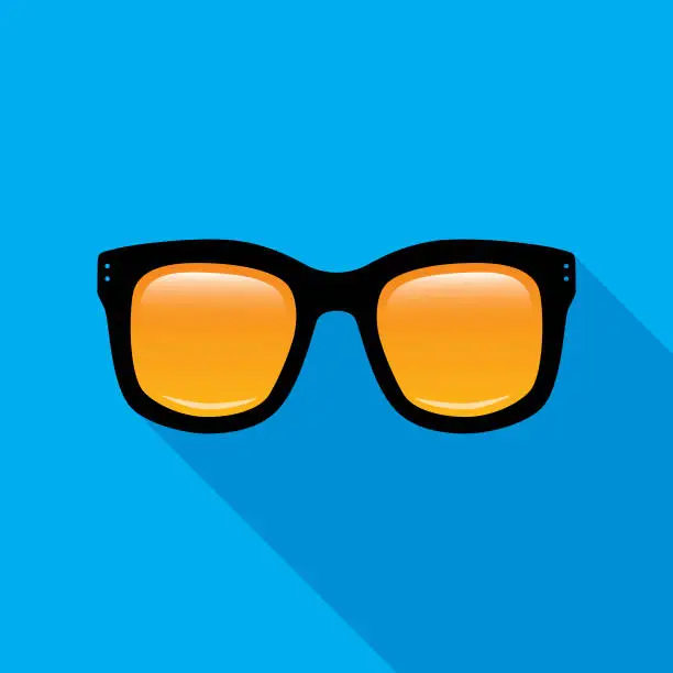 Vector illustration of Horned Rimmed Sunglasses Icon