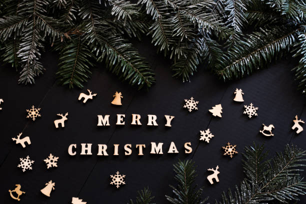 istock 'merry christmas' words on christmas background 1190260394