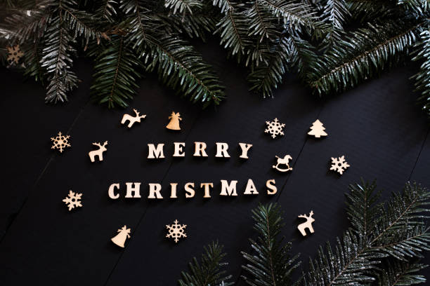 istock 'merry christmas' words on christmas background 1190260434