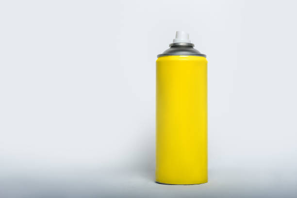istock Yellow spray can for spray on a white background. No inscriptions. 1190274510