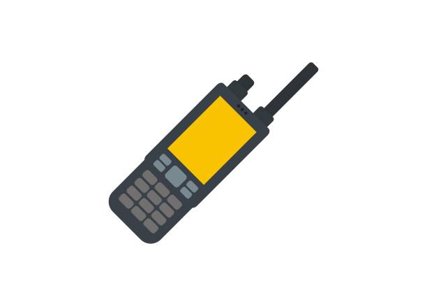 Satellite phone with lengthened antenna. Simple illustration of a satellite phone with lengthened antenna satellite phone stock illustrations