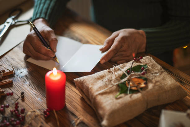 istock Writing Christmas Greeting Cards 1190277132