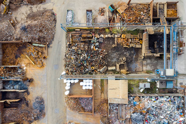 istock Scrap Metal Yard, Aerial View 1190283446