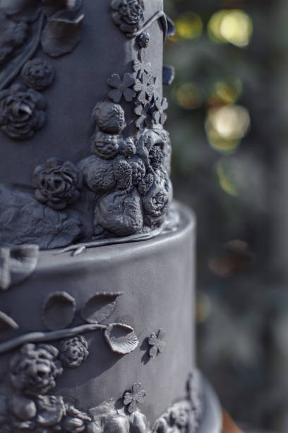 Black wedding cake with Mexican decoration