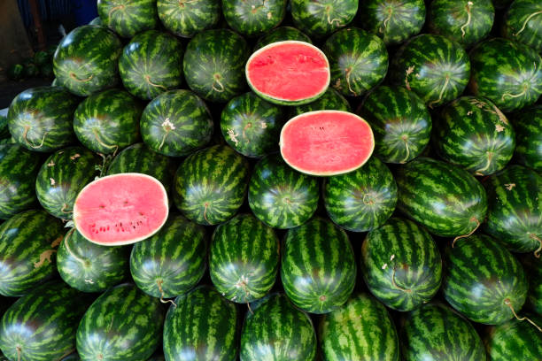 istock Watermelon fruit in fruits shop. 1190283613