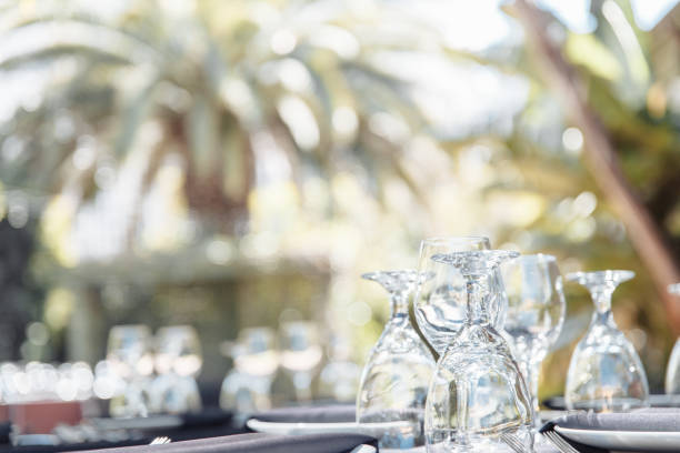 istock Drinking glasses close up during outdoor reception 1190283622