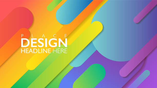 ilustrações de stock, clip art, desenhos animados e ícones de rainbow geometric round objects abstract background. colorful lgbtq pride banner. - bi sexual illustrations