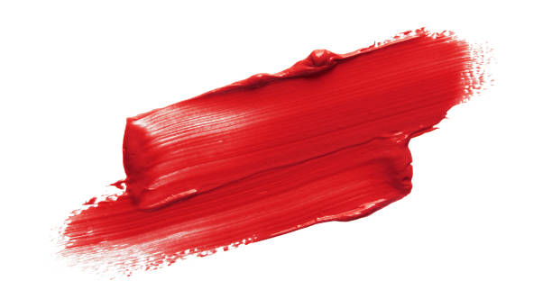 muestra de lápiz labial rojo - paint fotografías e imágenes de stock