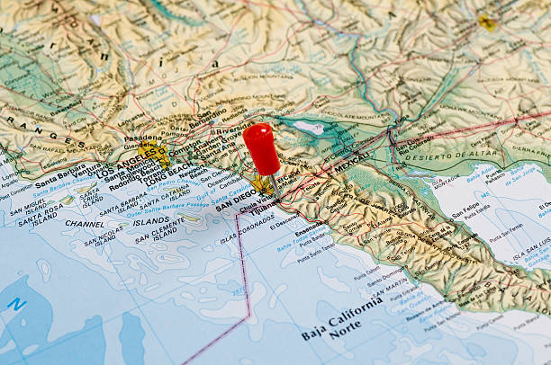 istock US Mexico Border. Pushpin on map. Travel destination 119032070