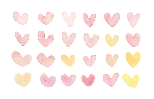 Heart background illustration Heart background illustration painted in watercolor watercolor heart stock illustrations