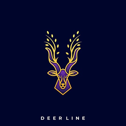 Deer Luxury Illustration Vector Design Template. Suitable for Creative Industry, Multimedia, entertainment, Educations, Shop, and any related business.