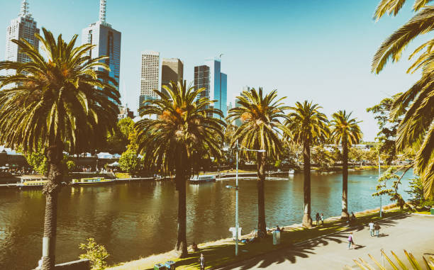 istock Melbourne skyline along Yarra river, Australia 1190326400