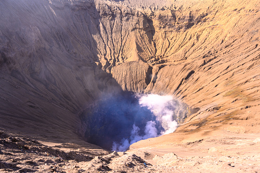 Bromo volcano crater on the Java island in east Indonesia.