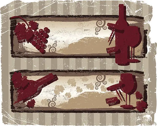 Vector illustration of WINE BANNERS