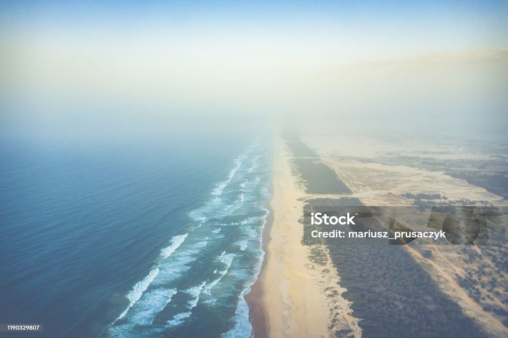 Aerial view of Senegal Atlantic cost. Paradise beach. Dakar Stock Photo