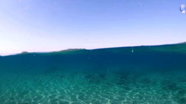 Half underwater sea